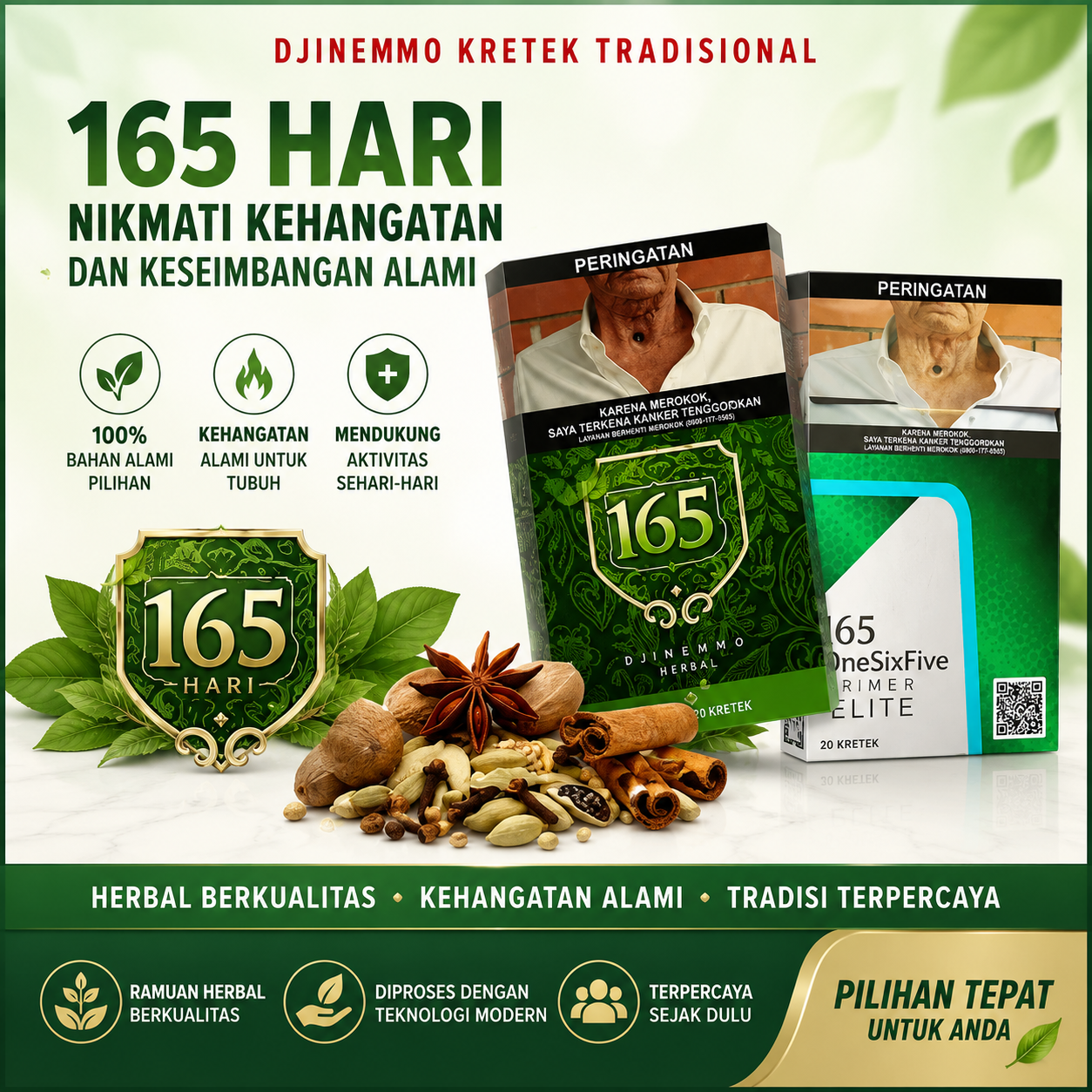 Rokok Herbal Premium Mitra 165